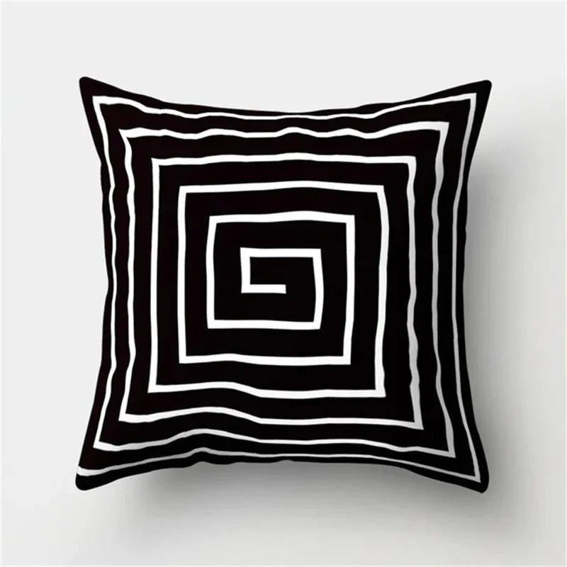 Ulinea - Black and White Geometric Cushion Cover