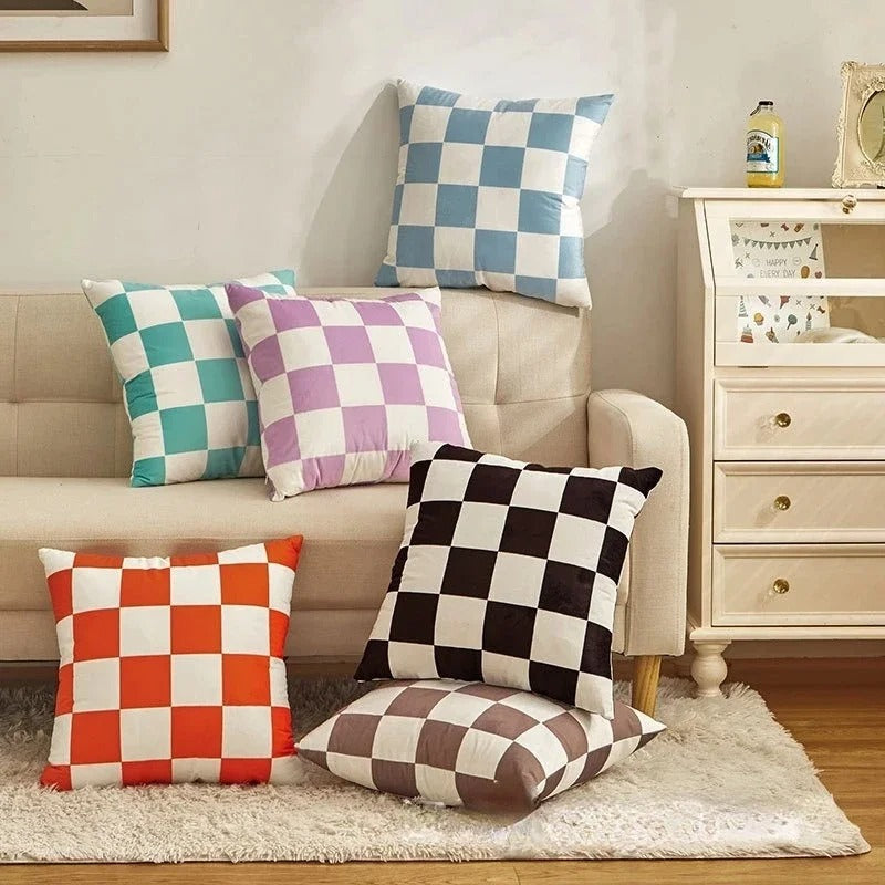 YonderWeave - Checkered Cushion Cover for an Elegant Interior
