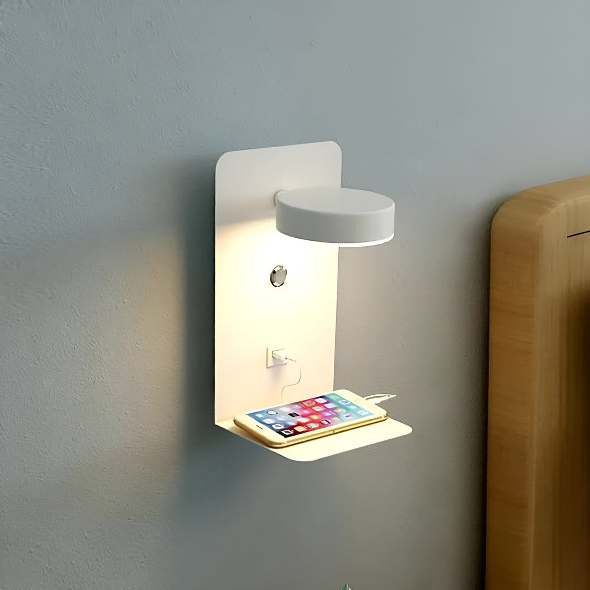 ChargeBright - LED Wall Lamp with USB Charging Port