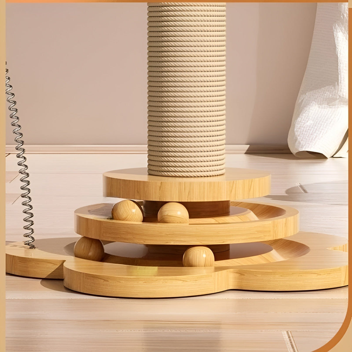 WoodPounce - Elegant Wooden Interactive Cat Toy