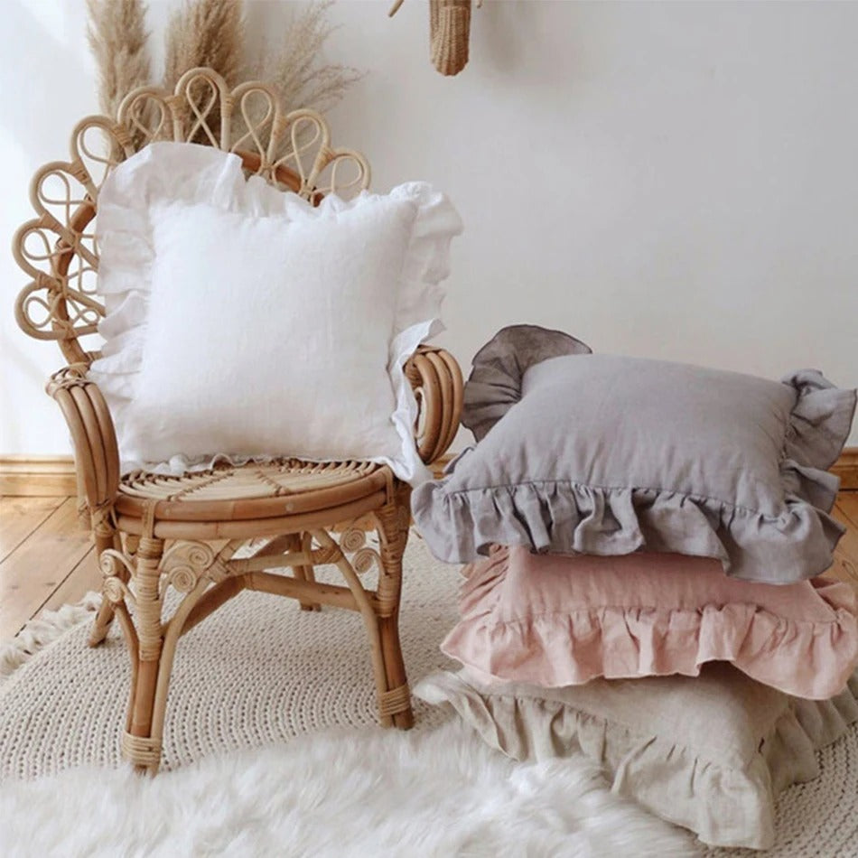 Bellina Linen Elegance - Ruffled Linen Cushion Cover