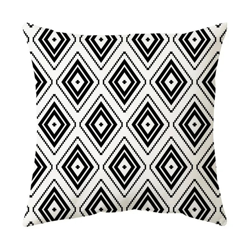 Ulinea - Black and White Geometric Cushion Cover