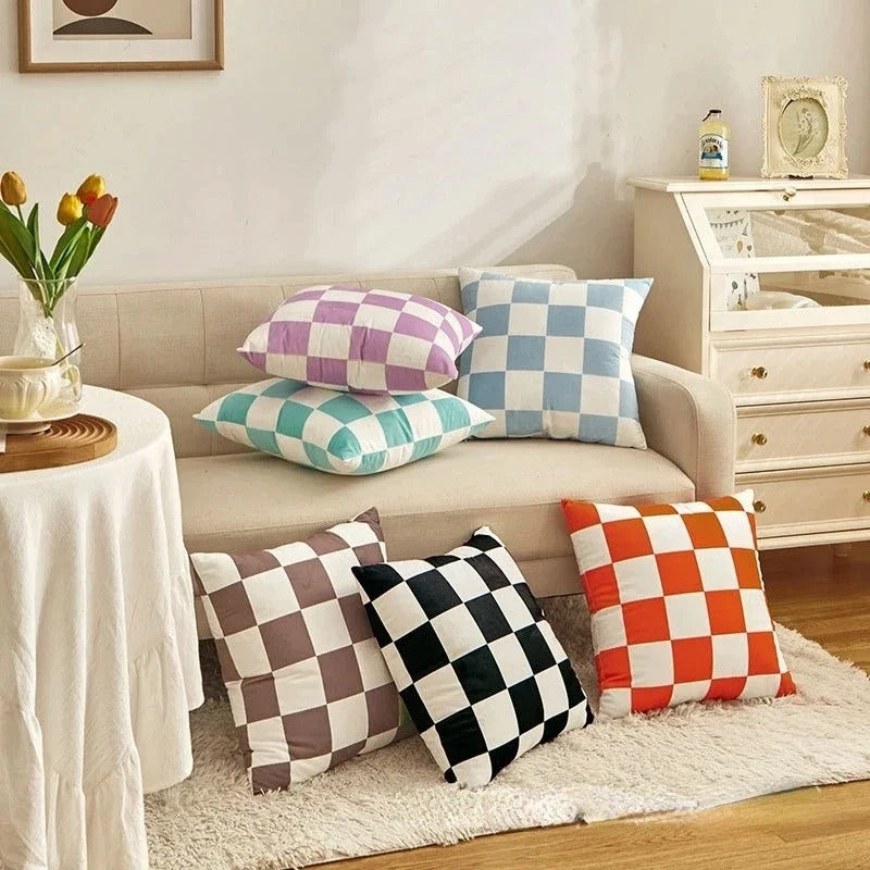 YonderWeave - Checkered Cushion Cover for an Elegant Interior