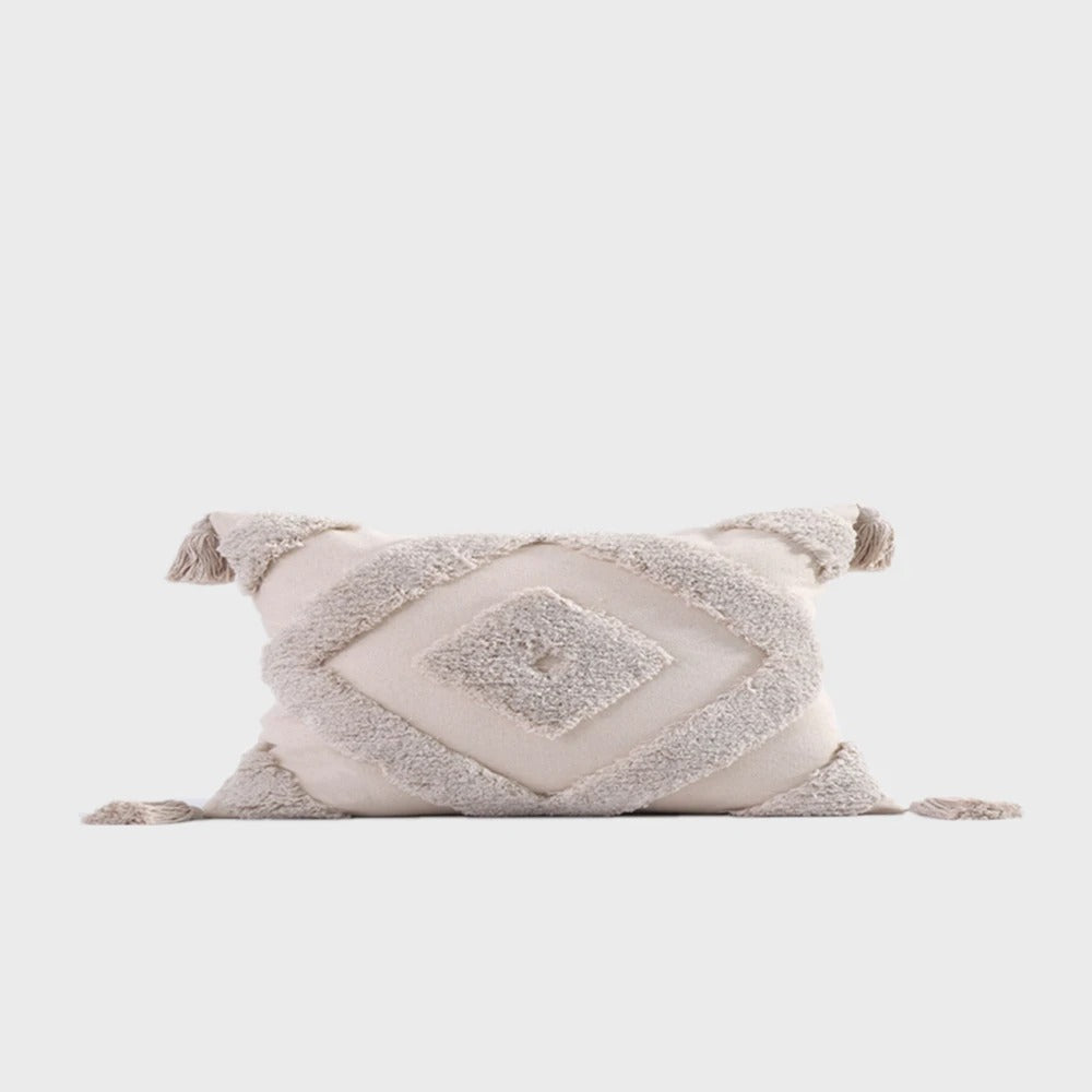ZulaWeave - Tufted Bohemian Cushion Cover with Moroccan Accents
