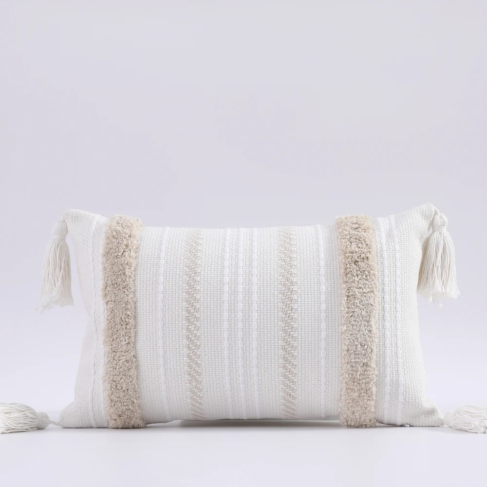 ZulaWeave - Tufted Bohemian Cushion Cover with Moroccan Accents