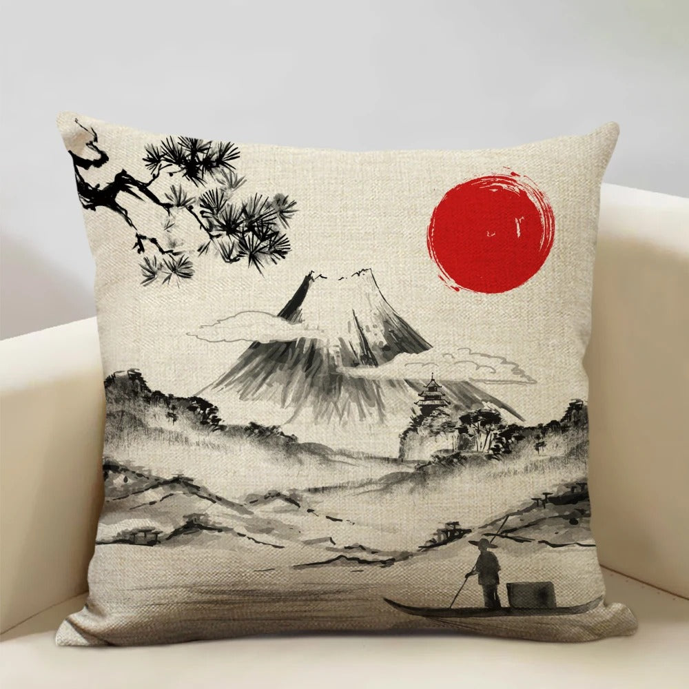 BeauRêve - Japanese Ukiyo-e Mount Fuji Cushion Cover