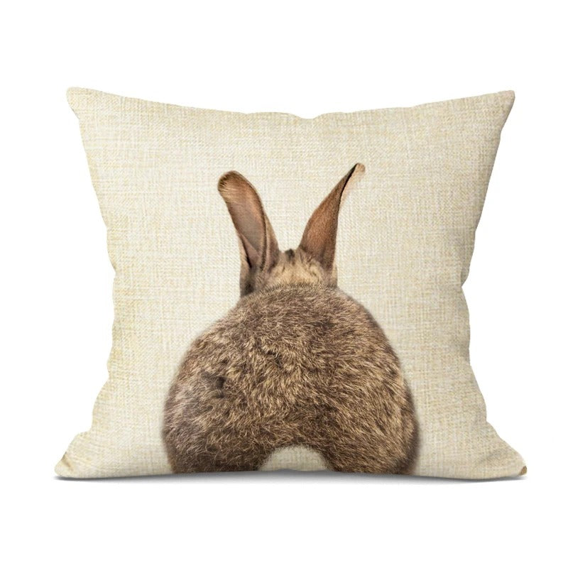 WhimsyWeave - Linen Animal Cushion Cover for Kids' Bedroom