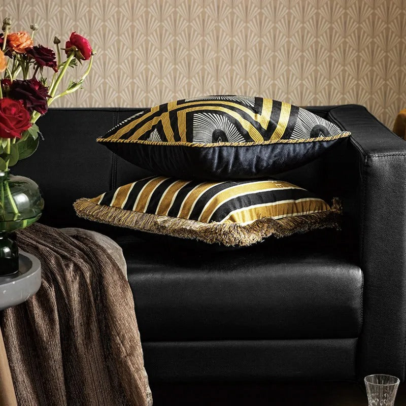 CressVelor - Royal Bee Golden Velvet Cushion Cover