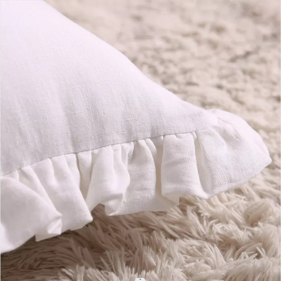 Bellina Linen Elegance - Ruffled Linen Cushion Cover
