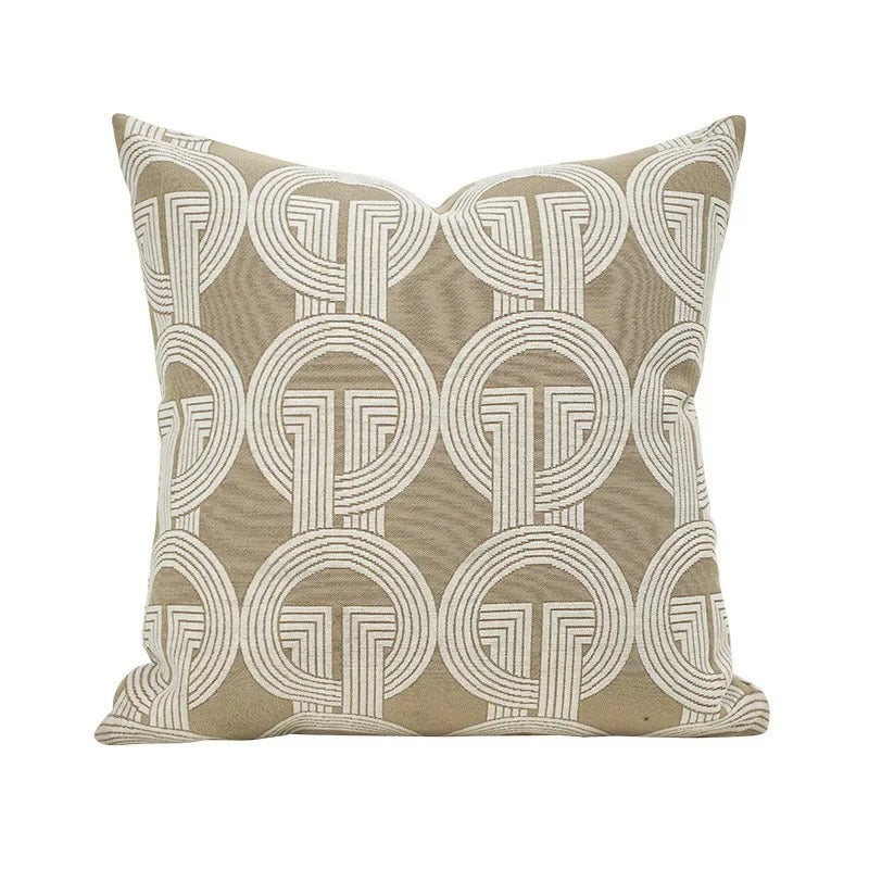 VelvetGlow - Reversible Geometric Jacquard Cushion Cover