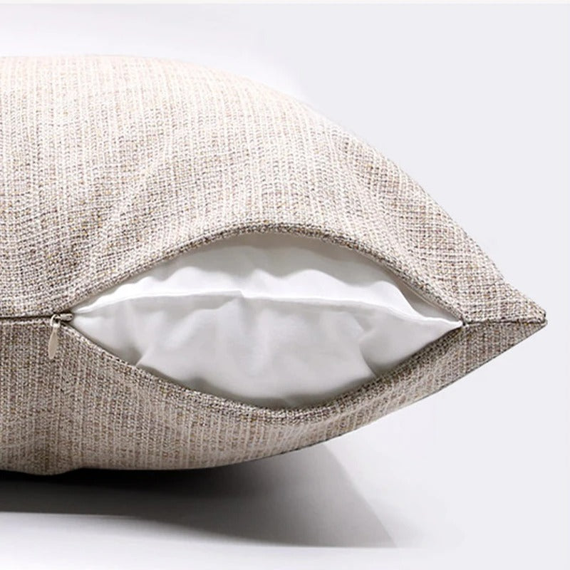 ImperialRest - Elegant Linen Pom-Pom Cushion Cover