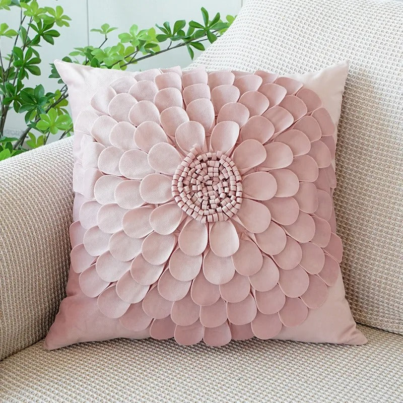 VelourVista - Enchanting Pink Bunny Cushion Cover for a Magical Interior