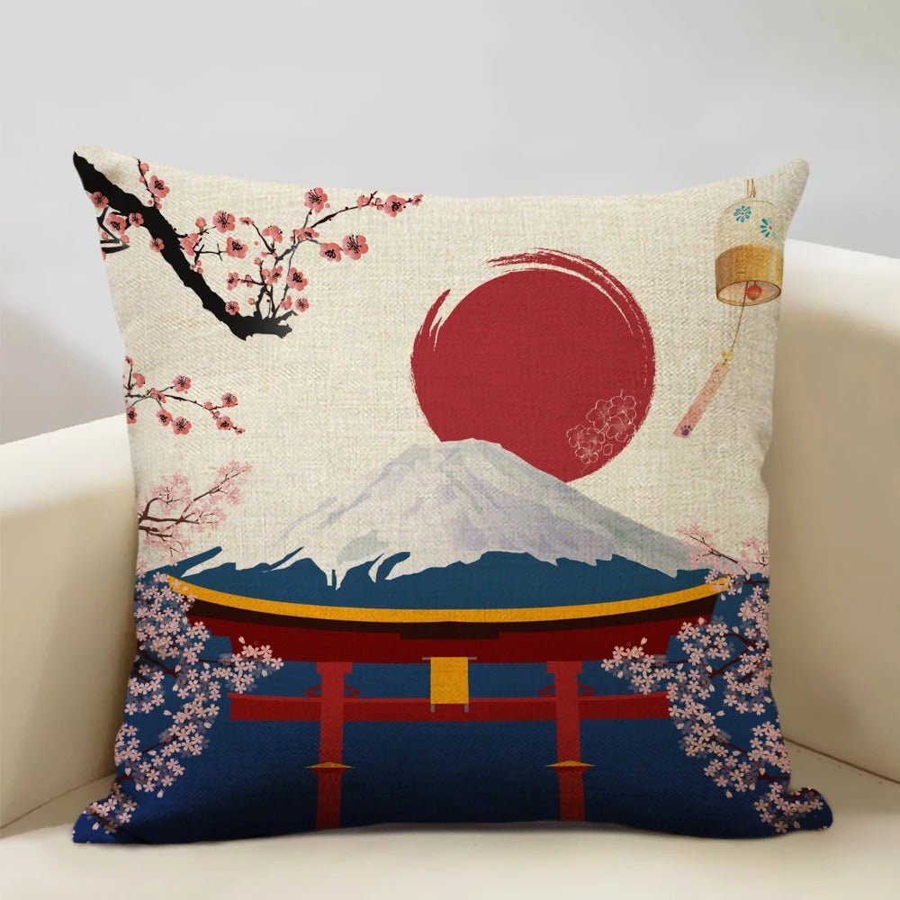 BeauRêve - Japanese Ukiyo-e Mount Fuji Cushion Cover