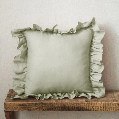 Bellina Linen Elegance - Ruffled Linen Cushion Cover