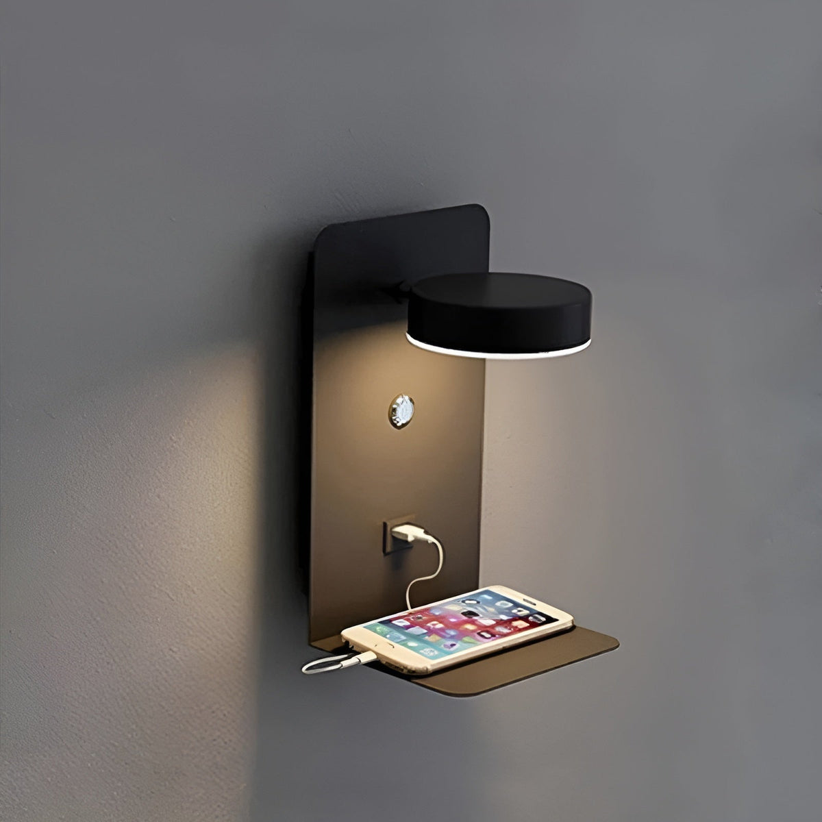 ChargeBright - LED Wall Lamp with USB Charging Port