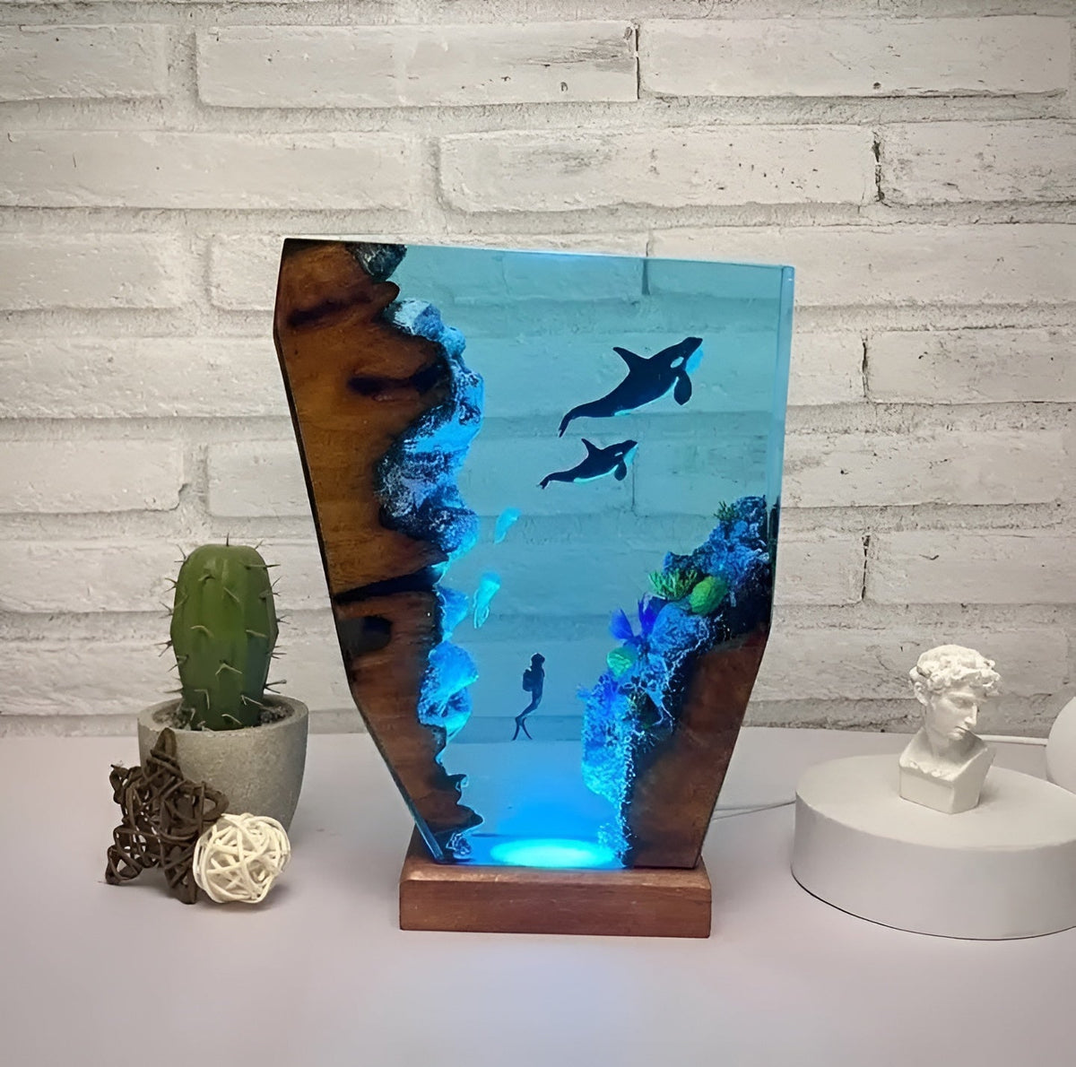 OceanGlow - USB Rechargeable Epoxy Resin Table Lamp