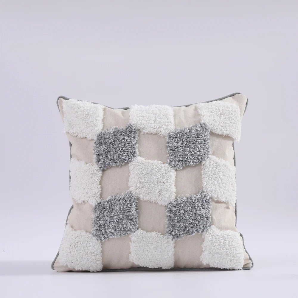 ZulaWeave - Tufted Bohemian Cushion Cover with Moroccan Accents