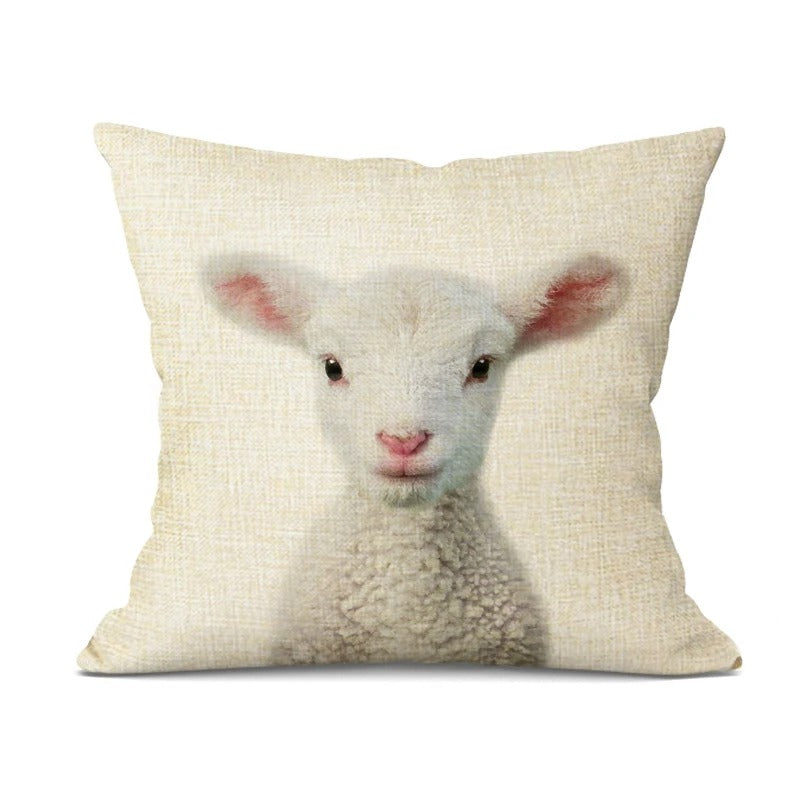 WhimsyWeave - Linen Animal Cushion Cover for Kids' Bedroom
