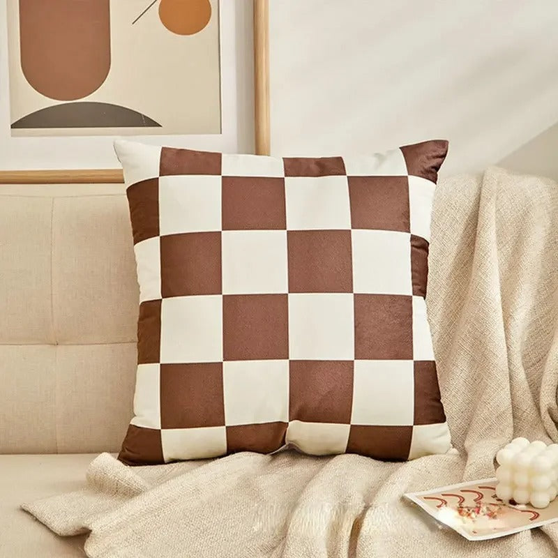 YonderWeave - Checkered Cushion Cover for an Elegant Interior