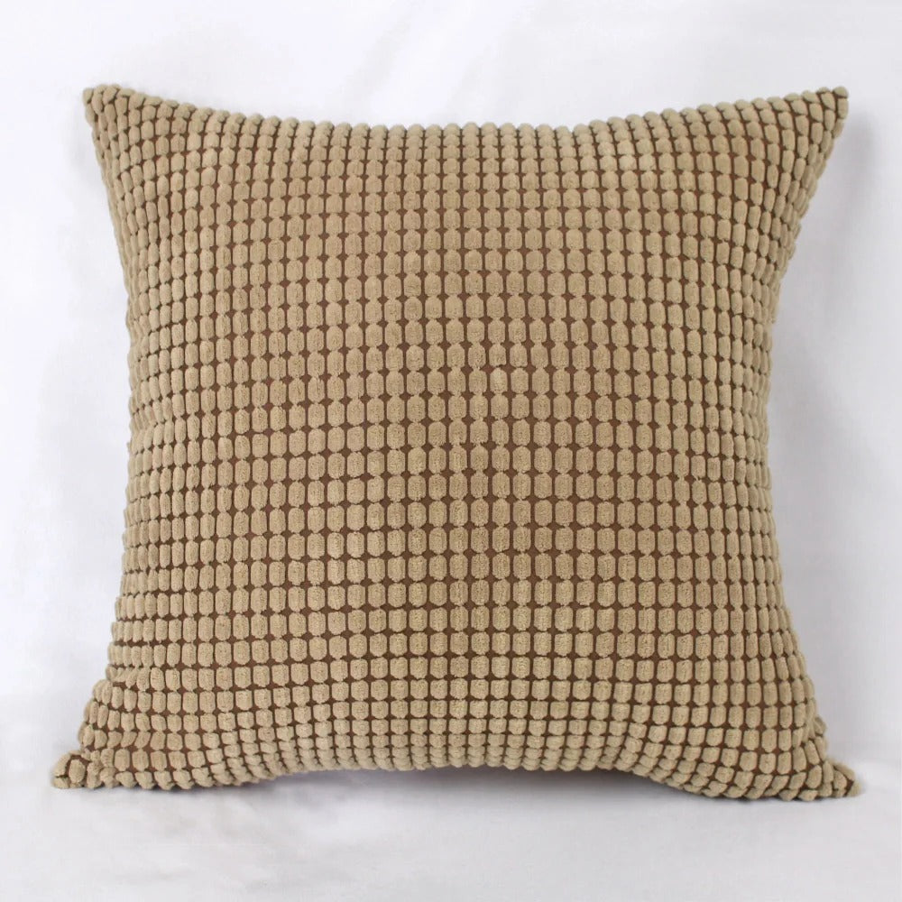 Pluchehome - Corduroy Cushion Cover with Corn Kernel Pattern