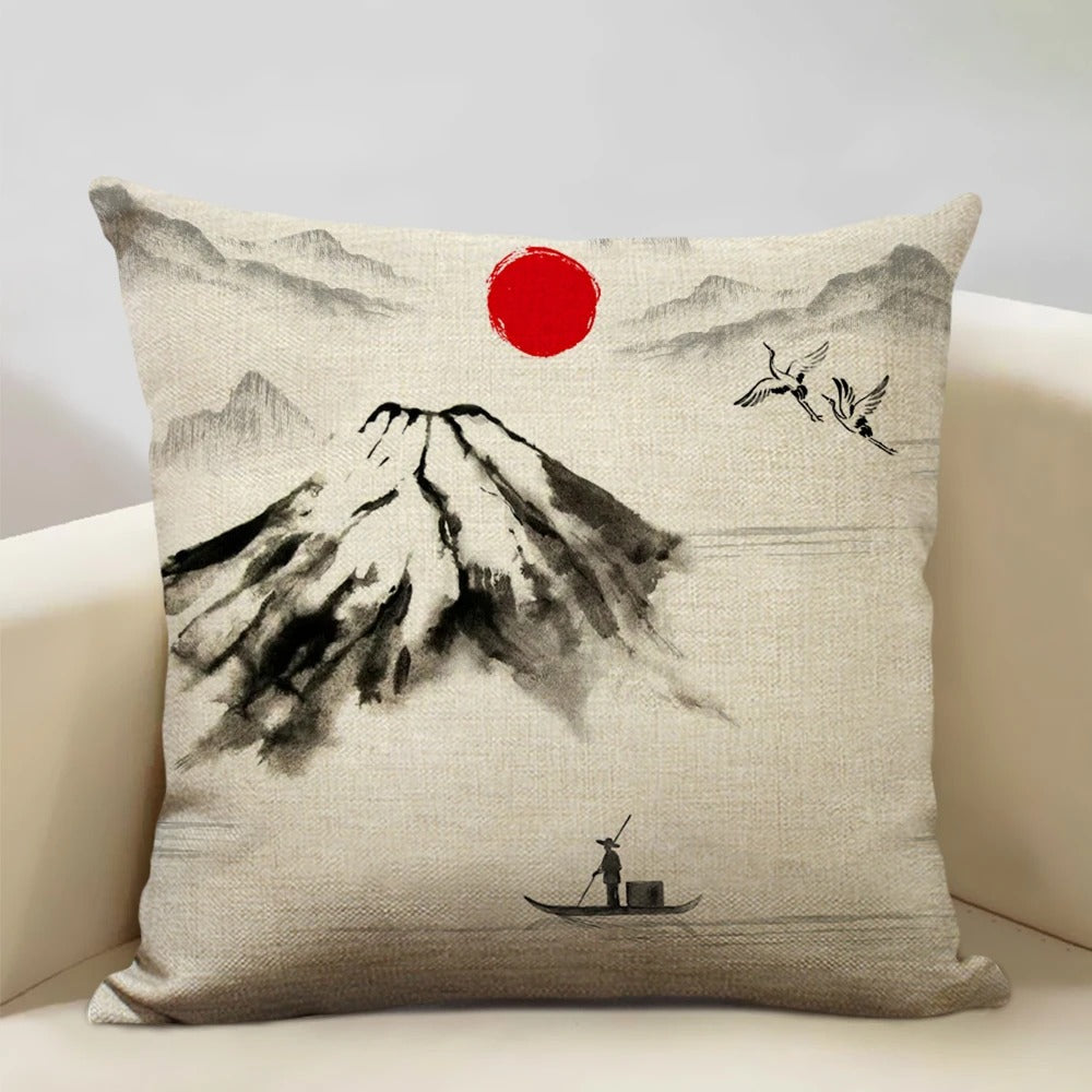BeauRêve - Japanese Ukiyo-e Mount Fuji Cushion Cover