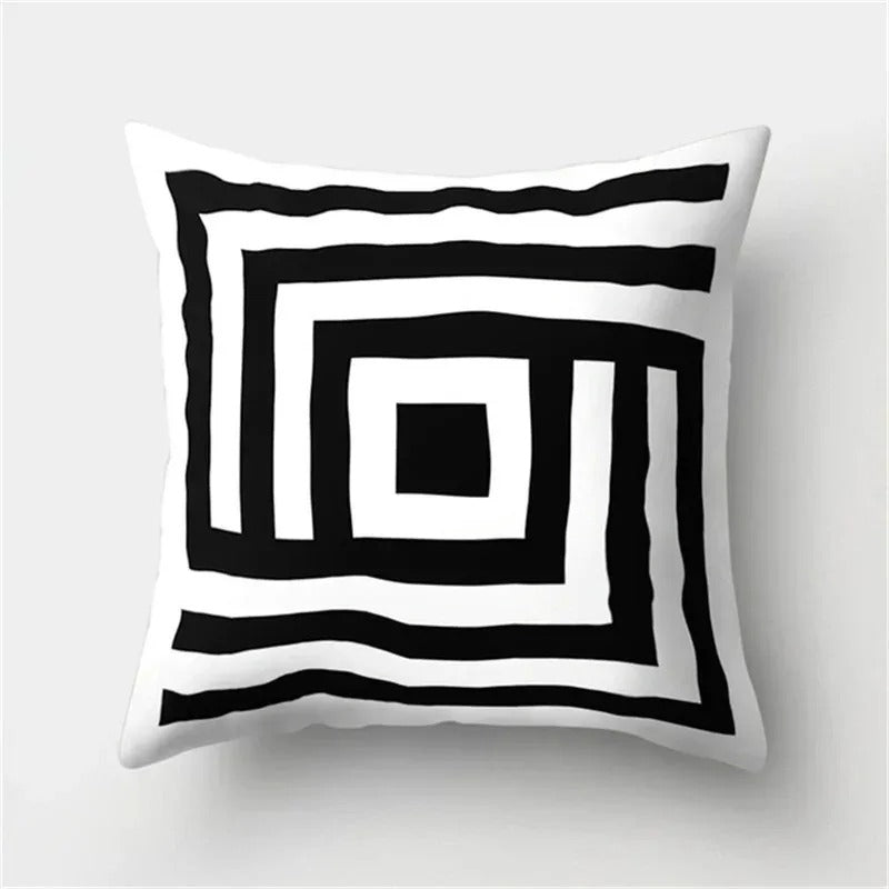 Ulinea - Black and White Geometric Cushion Cover