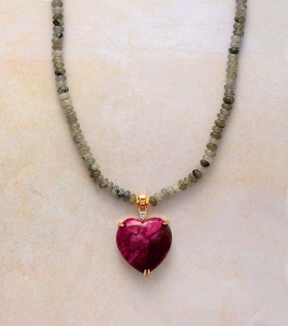 Nova Heart - Collier perlé à pendentif cœur