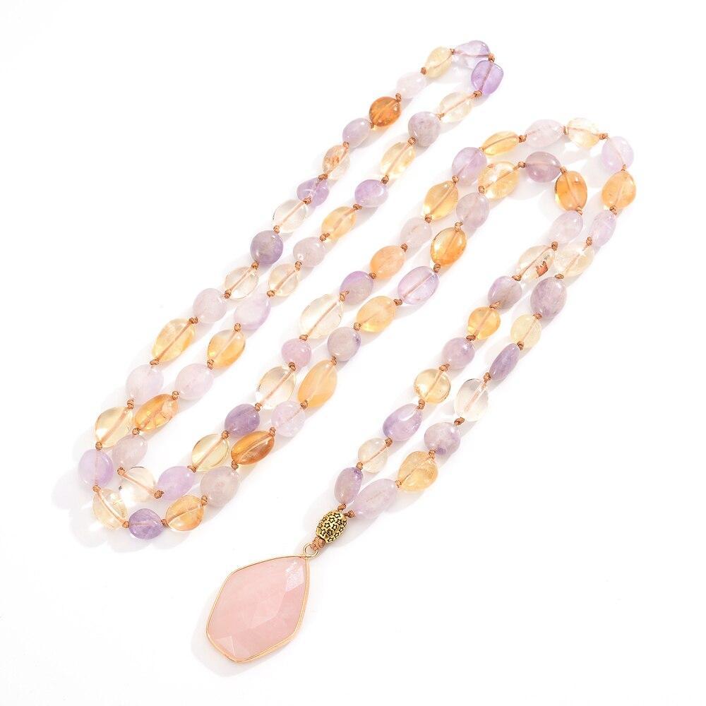 Seraphina - Natural Stone Beaded Mala Necklace