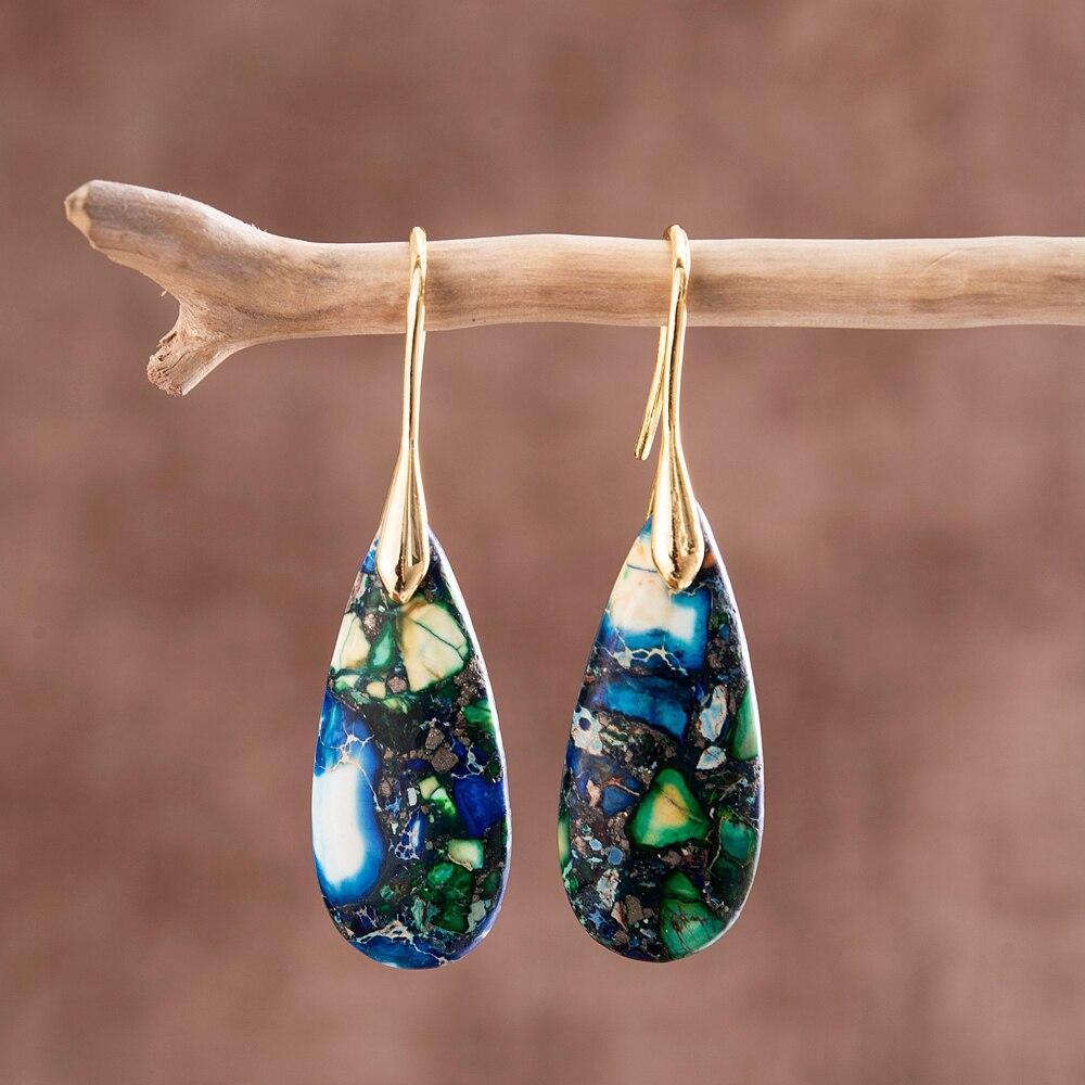 Sylvara - Natural Stone Drop Earrings