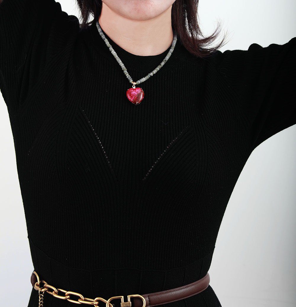 Nova Heart - Heart Pendant Beaded Necklace