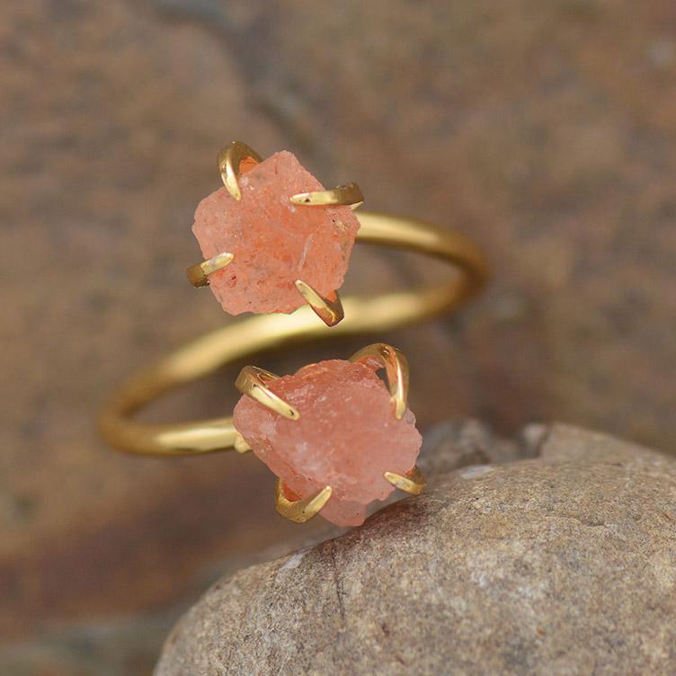 RawStone - Bague statement en pierre brute non taillée