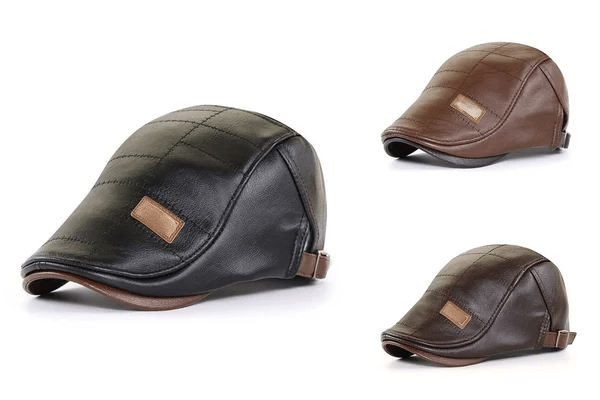 LuxeStyle - Elegant Leather Beret for Timeless Style