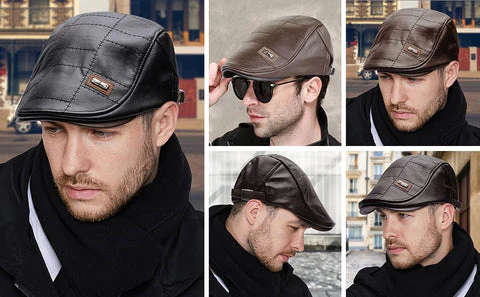 LuxeStyle - Elegant Leather Beret for Timeless Style