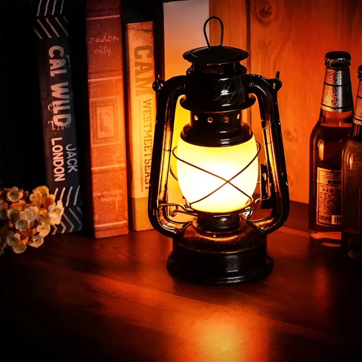 TimelessBlaze - Industrial LED Flame Lamp for Cozy Evenings Outdoors