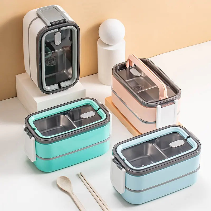 MealMate - Boîte repas à 2 étages en acier inoxydable
