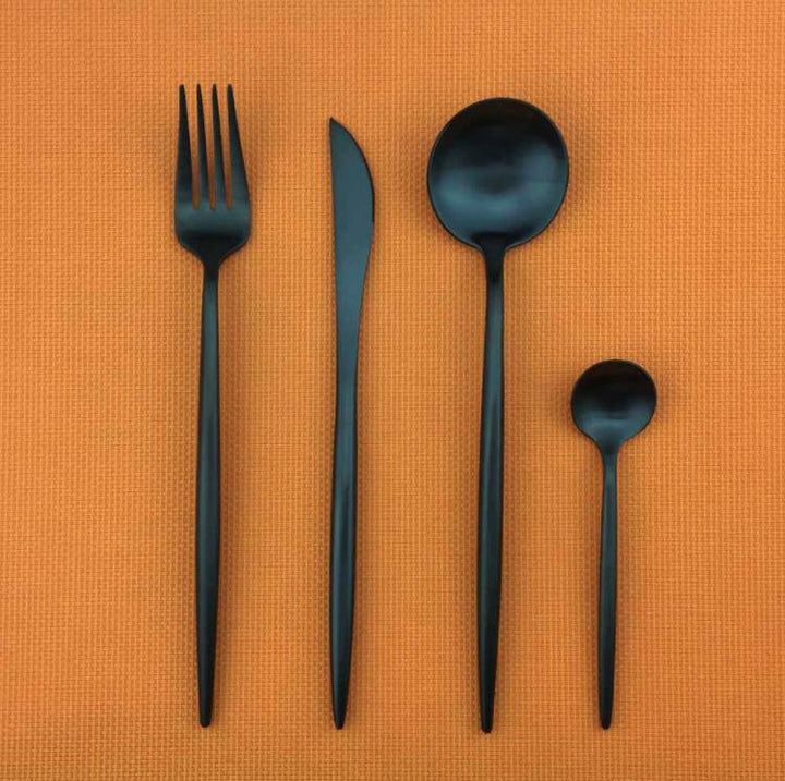 Napoli - Luxury Black Stainless Steel Cutlery Set