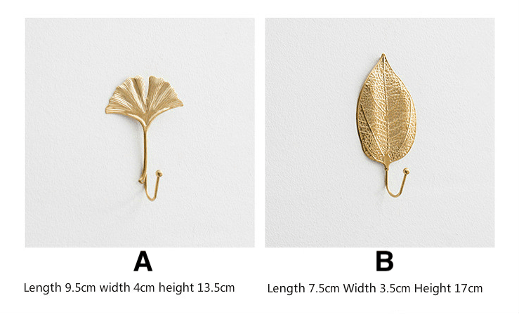 LeafLine - Patère Murale Feuille Dorée Élégante pour votre Intérieur