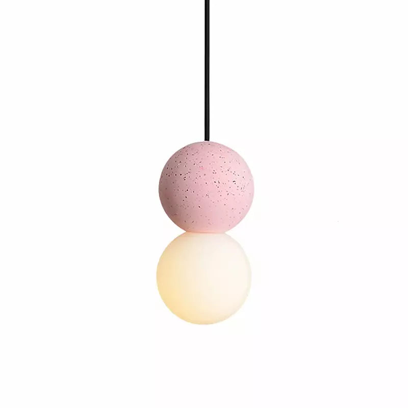 Origo - Elegant Geometric Pendant Light in Stone and Glass