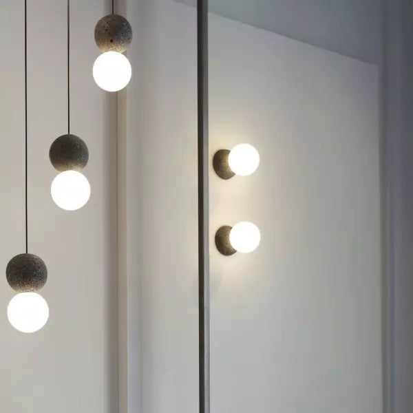 Origo - Elegant Geometric Pendant Light in Stone and Glass