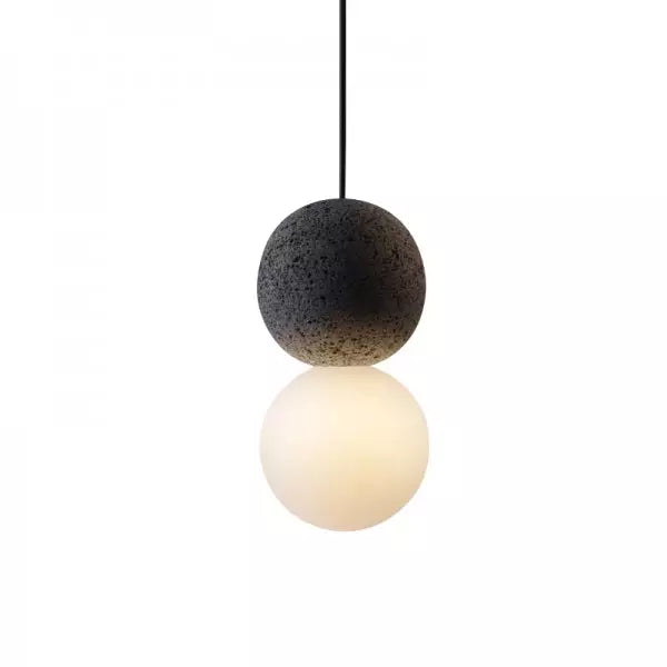 Origo - Elegant Geometric Pendant Light in Stone and Glass