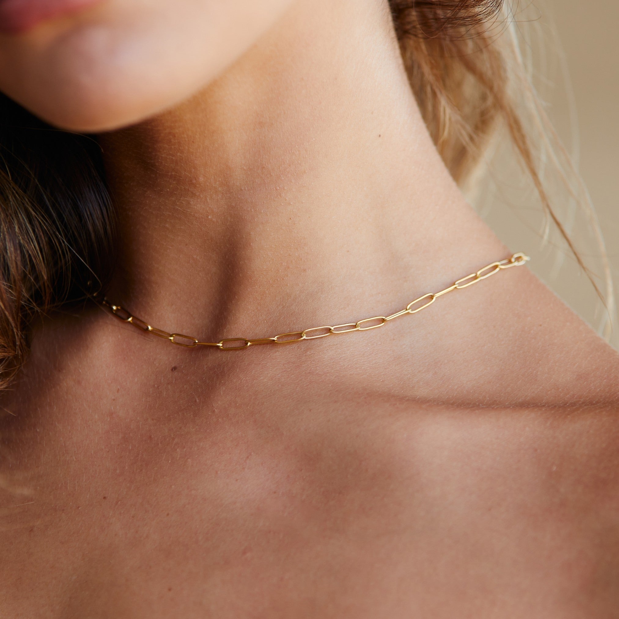 Lina - Collier choker maille trombones