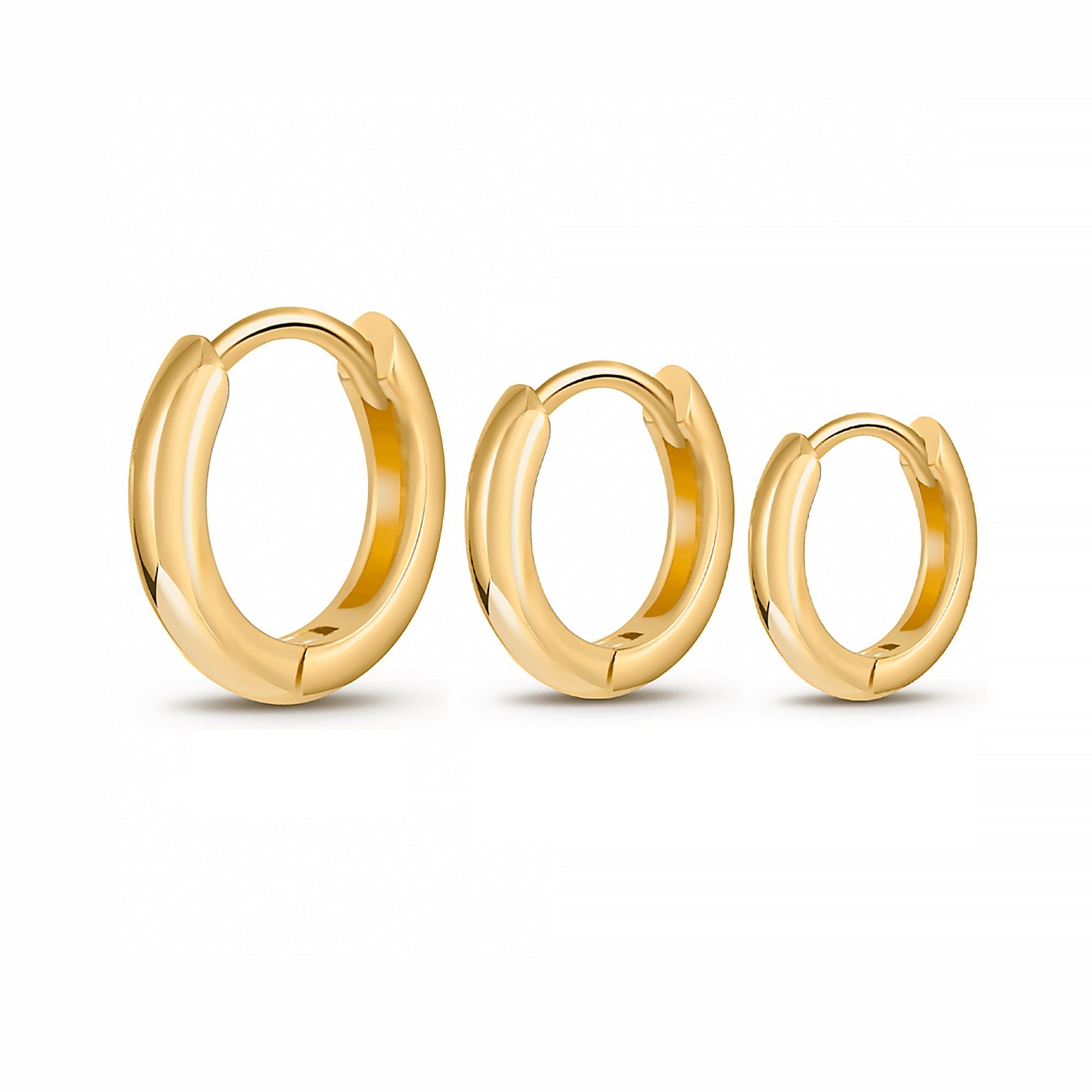 Triella - Set of Three Silver Hoop Earrings in Varied Sizes