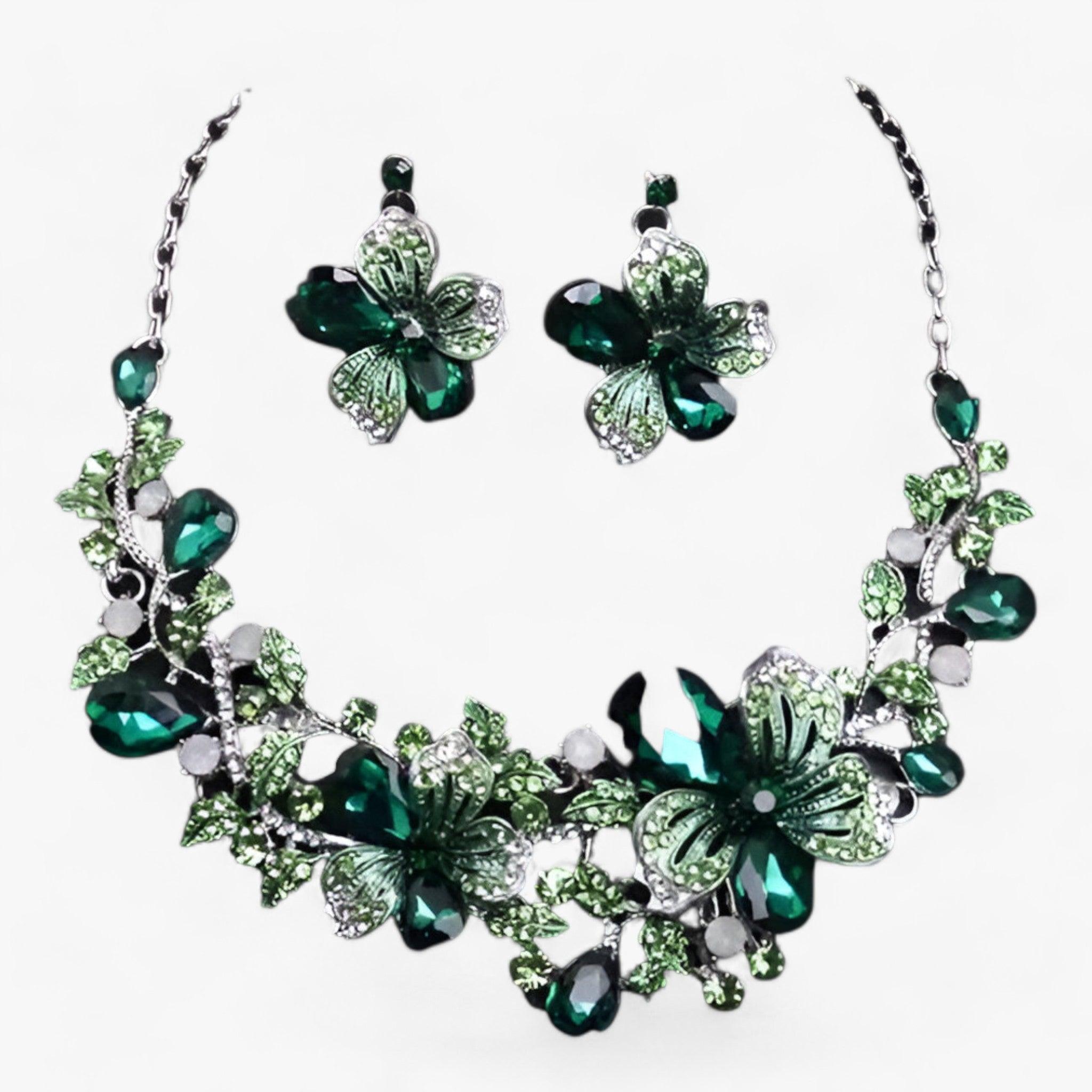 FleurGlow - Floral Enamel Bridal Jewellery Set