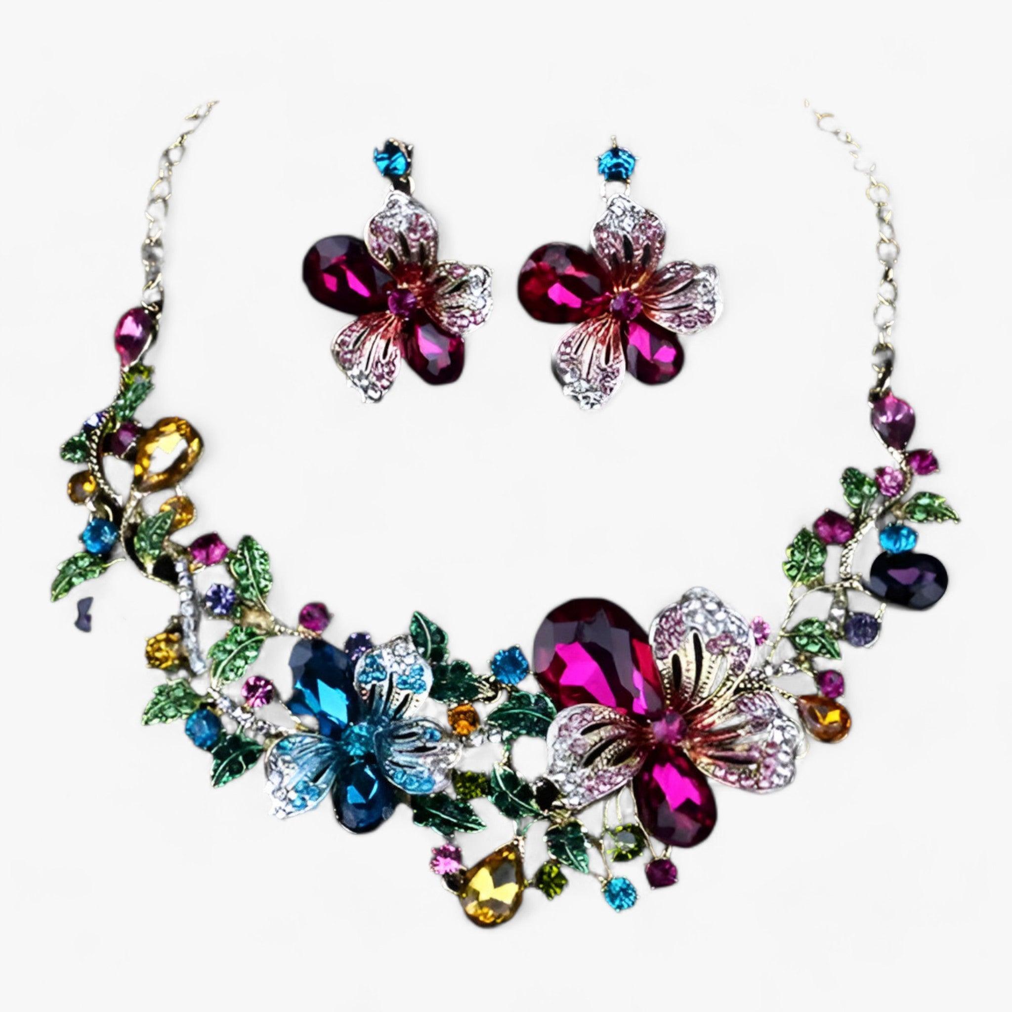 FleurGlow - Parure de mariée en émail floral