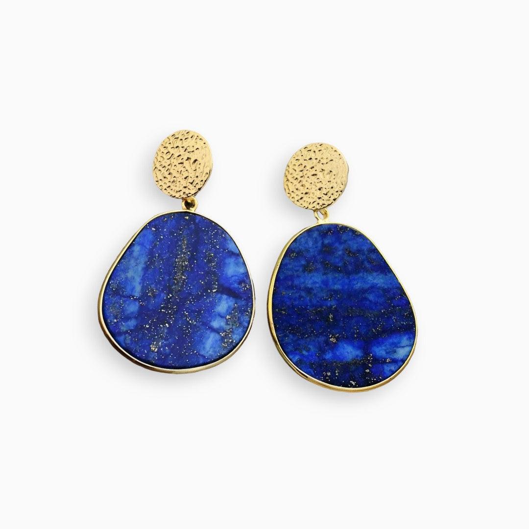 Althea - Lapis Lazuli and Tiger Eye Drop Earrings