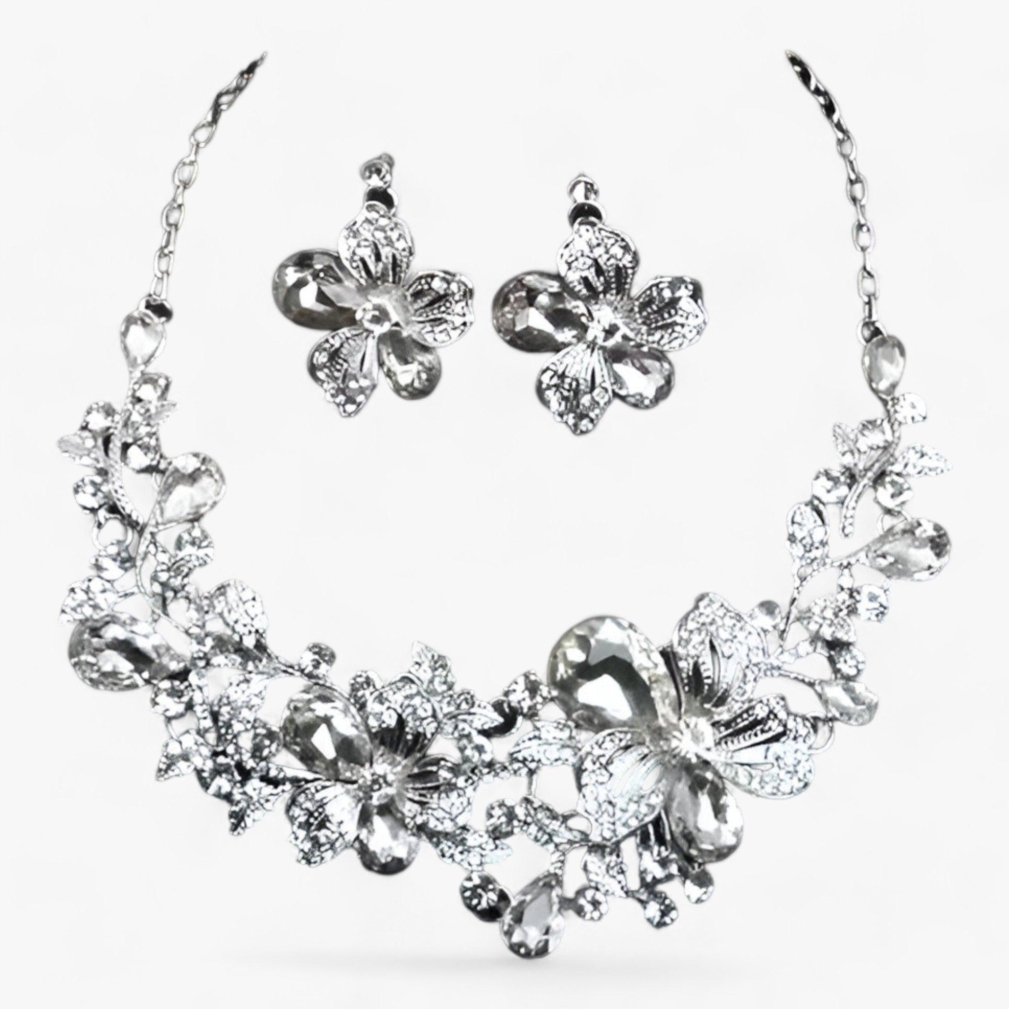 FleurGlow - Floral Enamel Bridal Jewellery Set