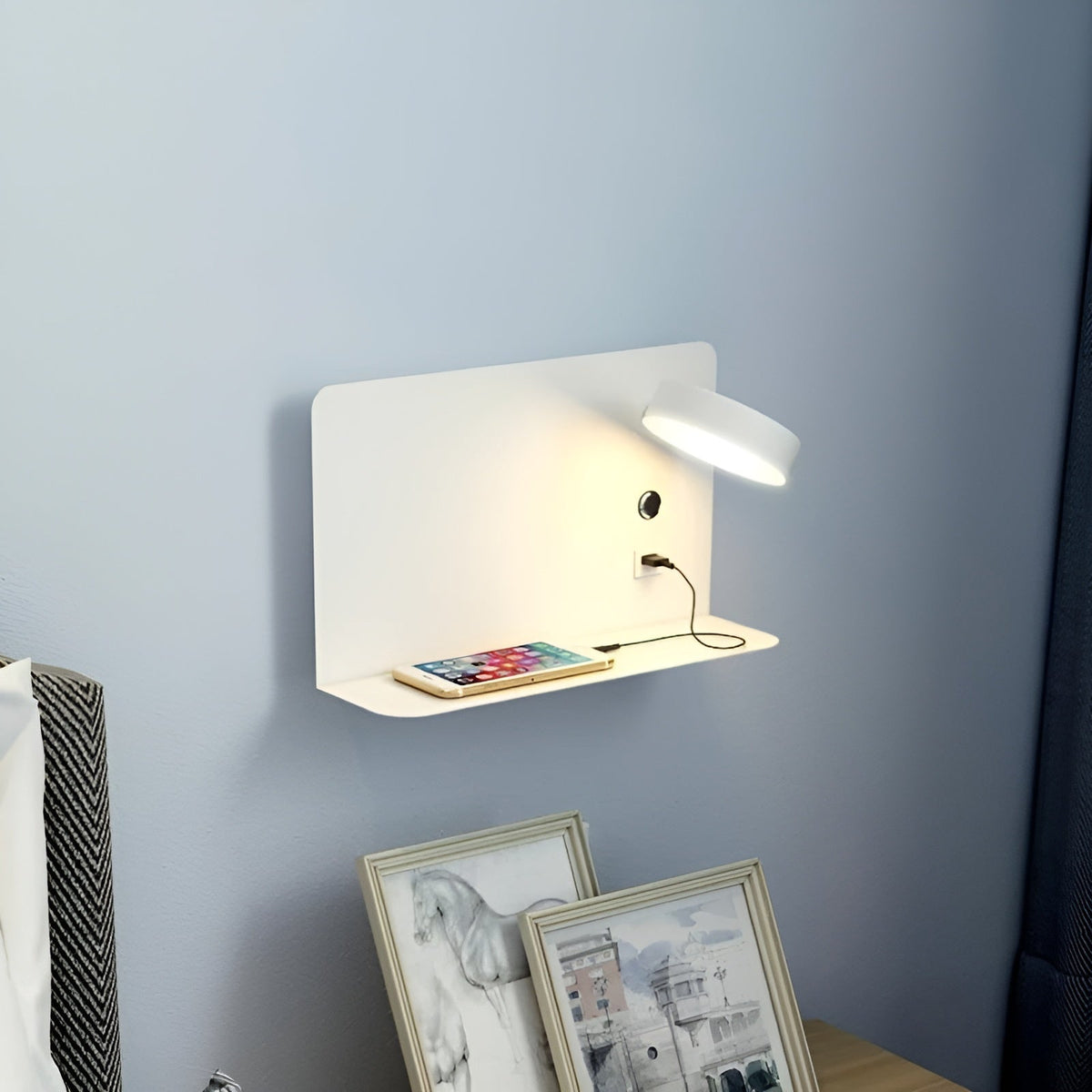 Evoltra - LED Wall Sconce with Built-In USB Port