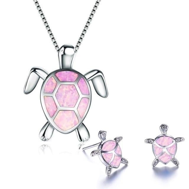 Mila - Parure tortue marine, collier et boucles
