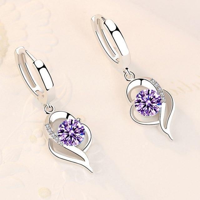 Boucles d'Oreilles Argent Fleurs Zirconia - Amelina