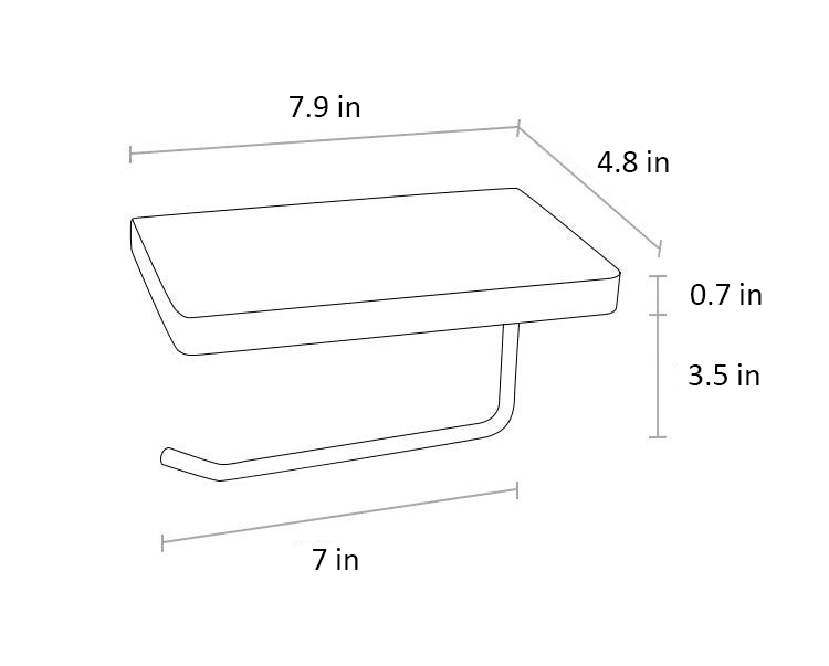 WoodNest - Porte-rouleau de papier toilette en bois avec tablette de rangement